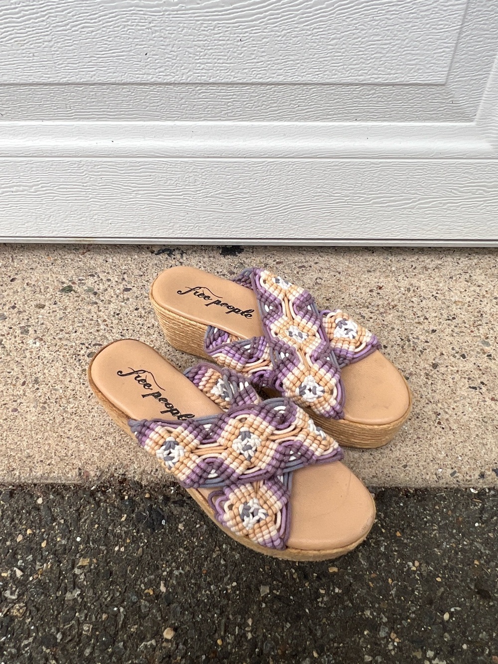 FREE PEOPLE Highline Platform Purple Espadrille Sandals Women’s Size 37 / 6.5